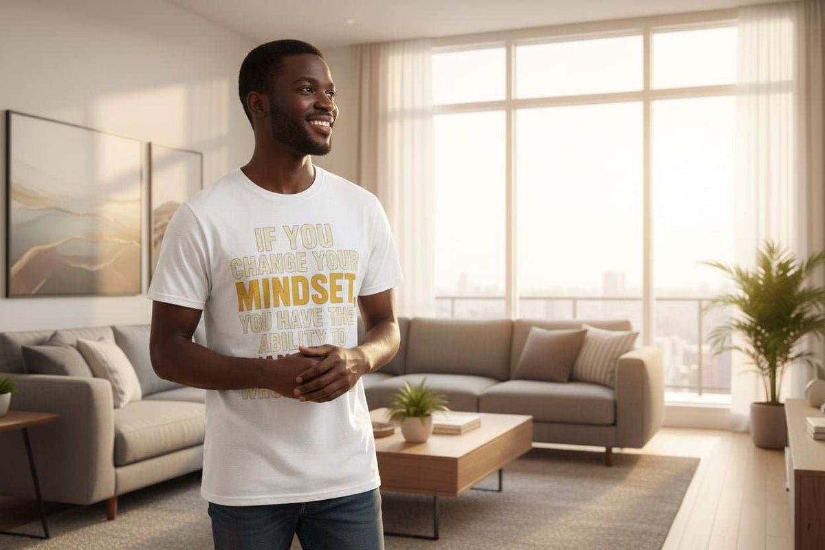 Motivational T-Shirt – “Change Your Mindset Change Your Whole World” Inspirational Gift - WJMAPPAREL.COM