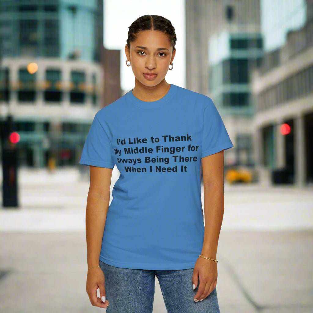 Middle Finger “Being There” T-Shirt – Funny Sarcastic Graphic Tee Gift - WJMAPPAREL.COM