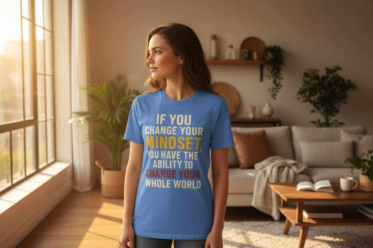 Motivational T-Shirt – “Change Your Mindset Change Your Whole World” Inspirational Gift - WJMAPPAREL.COM