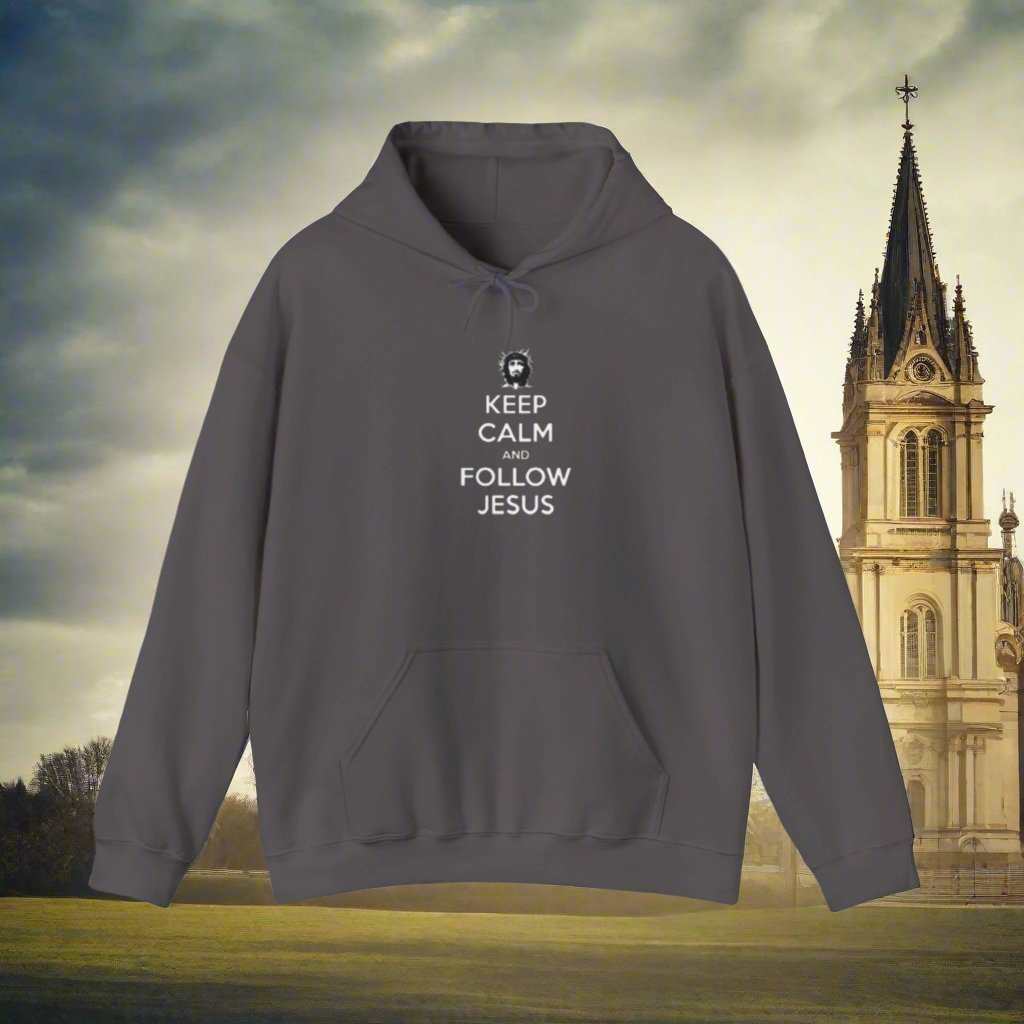 Keep Calm Follow Jesus Hoodie – Christian Faith Graphic Sweatshirt Gift - WJMAPPAREL.COM