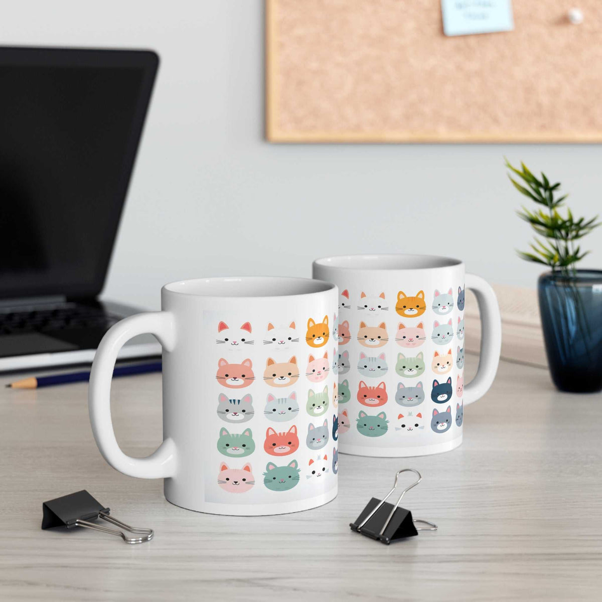 Kawaii Cat 11oz Mug – Cute Anime Cat Coffee Mug Gift - WJMAPPAREL.COM