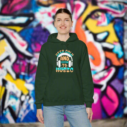 Keep Calm and Listen to Music Hoodie – Music Lover Sweatshirt Gift - WJMAPPAREL.COM