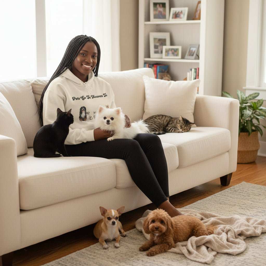 Pets Go To Heaven Hoodie – Dog & Cat Memorial Sympathy Gift Tee - WJMAPPAREL.COM