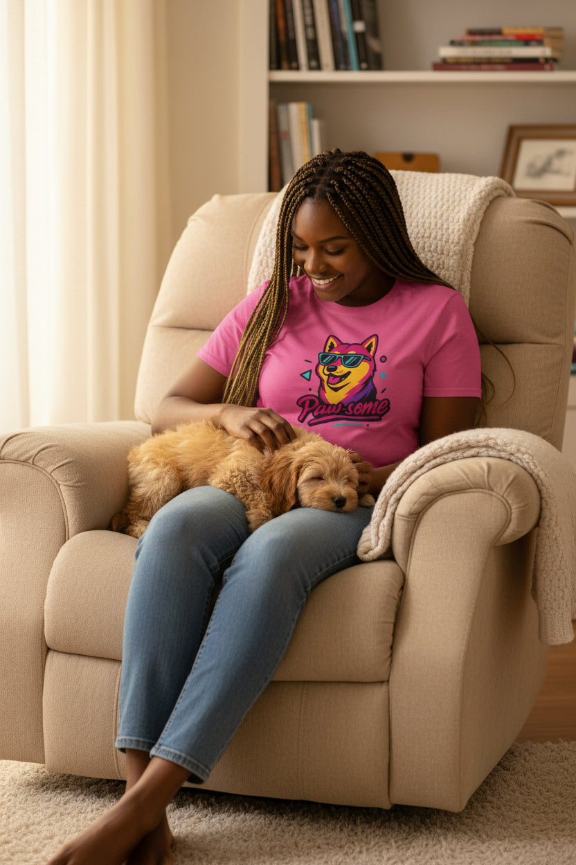 Paw-some Neon Dog T-Shirt