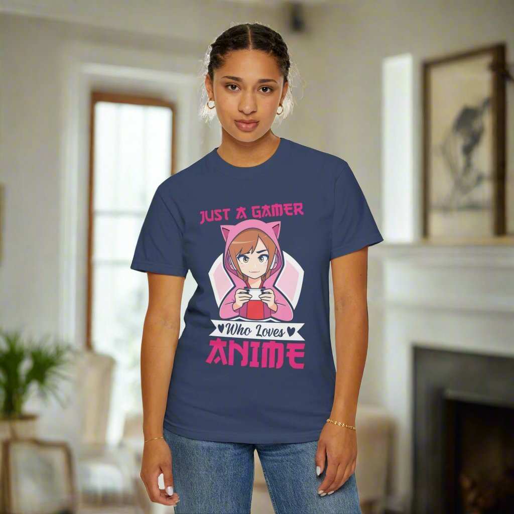 Just a Gamer Who Loves Anime T-Shirt – Funny Gaming Graphic Tee Gift - WJMAPPAREL.COM