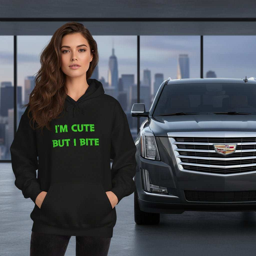 Cute But I Bite Hoodie – Funny Bold Statement Sweatshirt Gift - WJMAPPAREL.COM