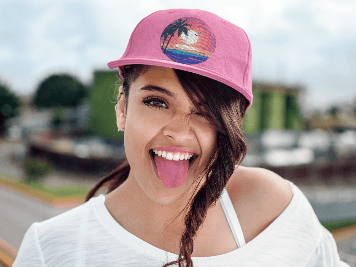 Beach Sunset Hat – Leather Patch Adjustable Dad Cap Gift - WJMAPPAREL.COM