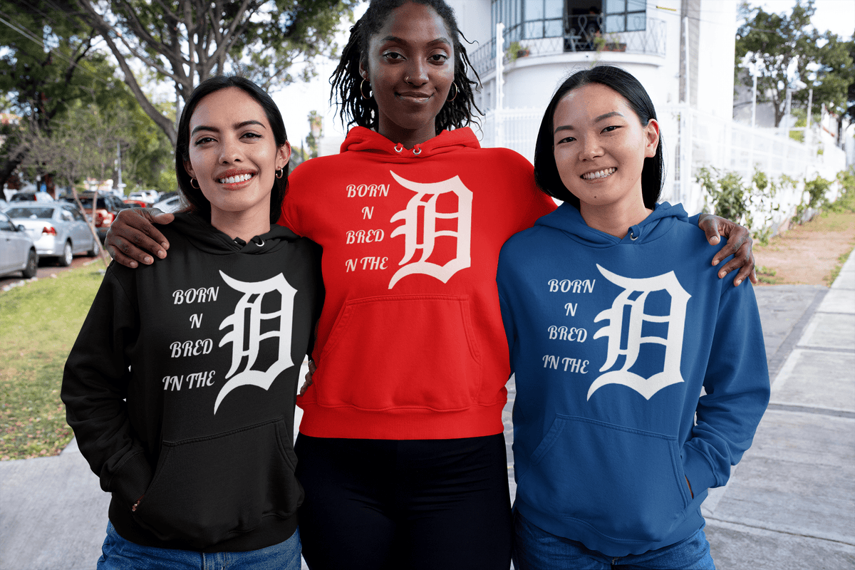 Born & Bred Detroit “D” Graphic Hoodie – Michigan Pride Sweatshirt Gift - WJMAPPAREL.COM