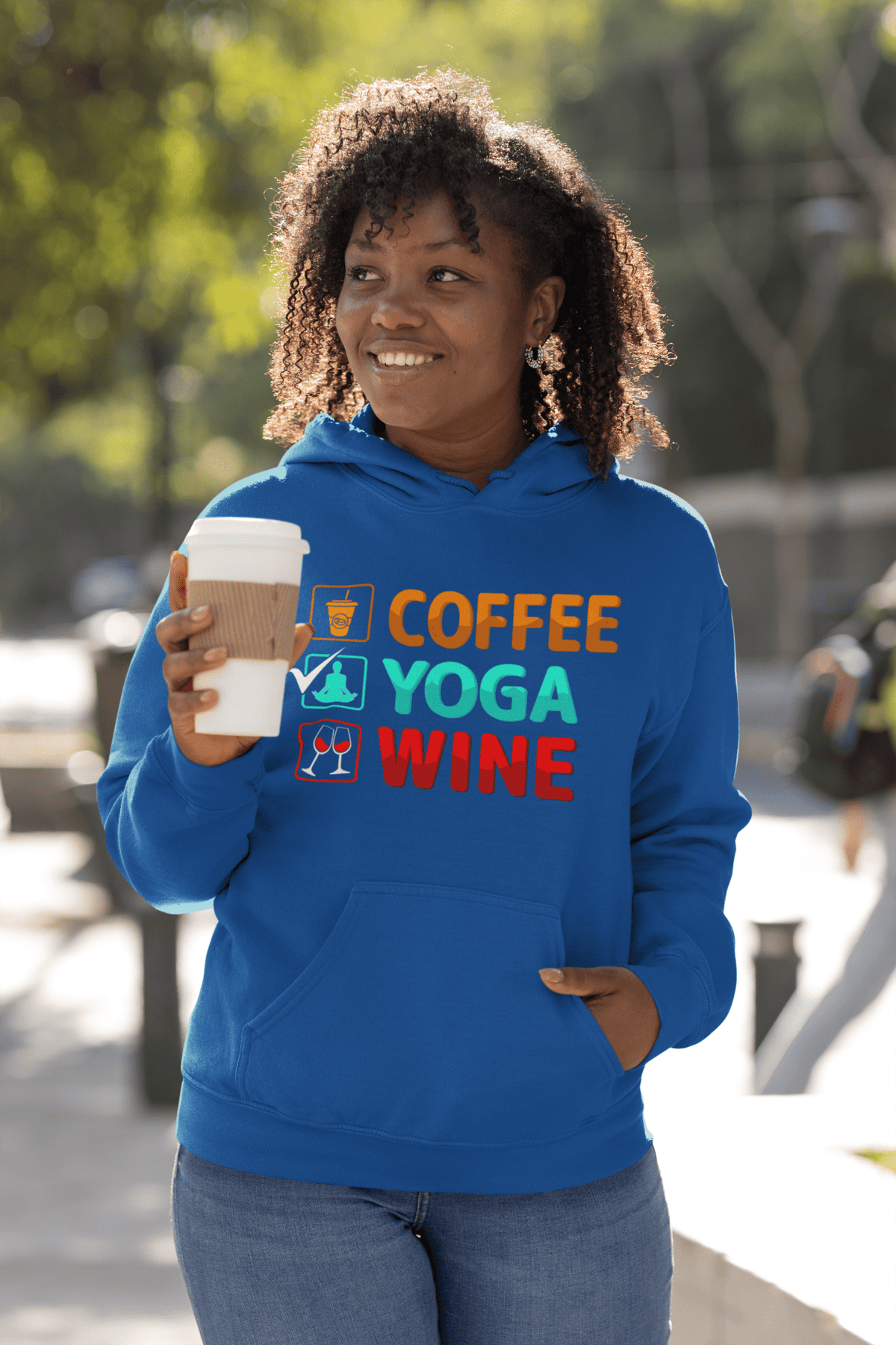 Coffee Yoga Wine Hoodie – Funny Lifestyle Sweatshirt Gift for Women - WJMAPPAREL.COM