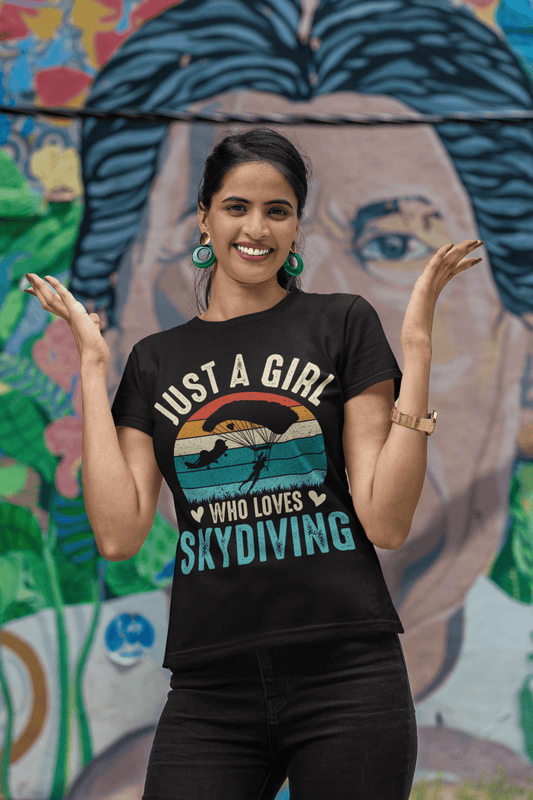 Just A Girl Who Loves Skydiving T-Shirt – Skydiver Graphic Tee Gift - WJMAPPAREL.COM