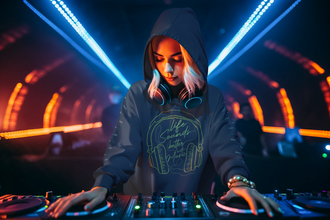 Life Sounds Better with Music hooded sweatshirt features a classic pul