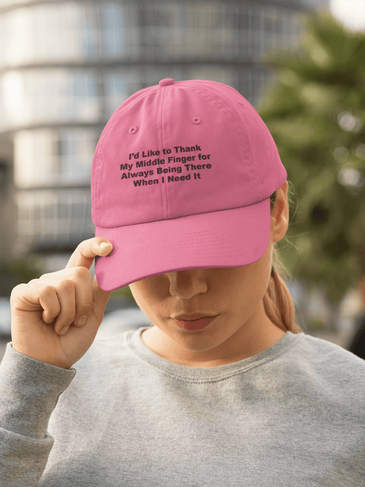 Middle Finger “Being There” Hat – Sarcastic Funny Dad Cap Gift - WJMAPPAREL.COM