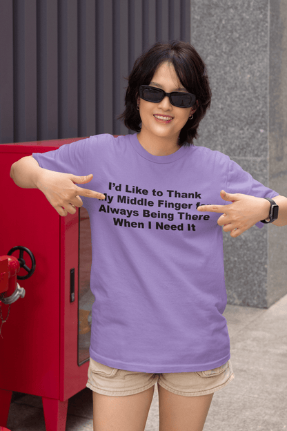 Middle Finger “Being There” T-Shirt – Funny Sarcastic Graphic Tee Gift - WJMAPPAREL.COM