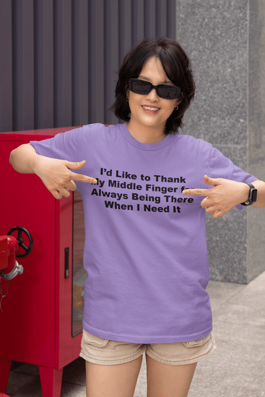 Middle Finger “Being There” T-Shirt – Funny Sarcastic Graphic Tee Gift - WJMAPPAREL.COM