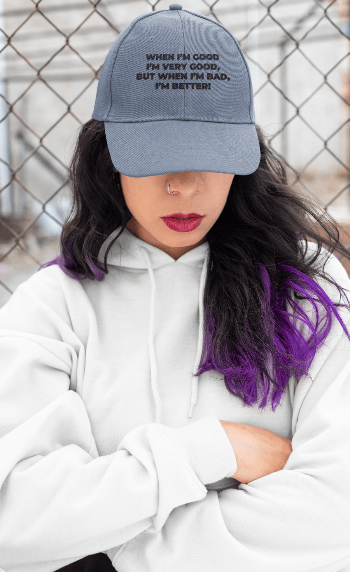 When I’m Good I’m Very Good Hat – Funny Quote Dad Cap Gift - WJMAPPAREL.COM