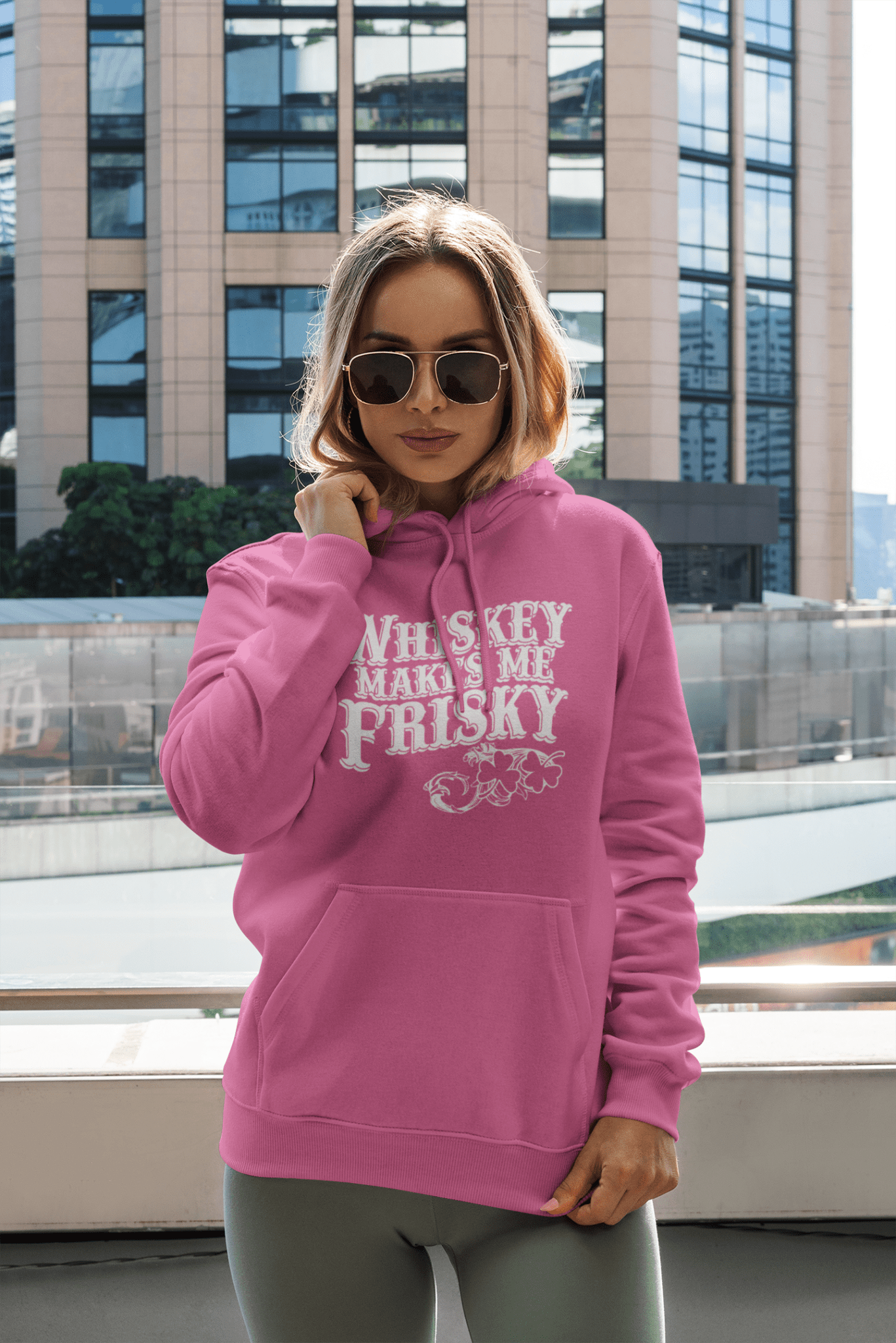 Whiskey Makes Me Frisky Hoodie – Funny Drinking Humor Sweatshirt Gift - WJMAPPAREL.COM
