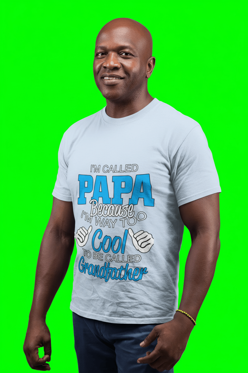 Funny Papa T-Shirt – “Too Cool To Be Called Grandfather” Grandpa Shirt Gift for Father’s Day - WJMAPPAREL.COM